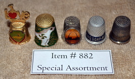 Thimbles, 5 pcs, Special Assortment, #882, antiques, collectables, rare ... - $13.70