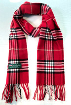 Men&#39; Womens Winter Warm Scotland Made 100% Cashmere Scarf Plaid Red #S305 For Gi - $15.98