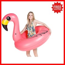 Pink Flamingo Pool Float - Quick Inflate 46&quot; x 40&quot; for Summer Fun - $31.67
