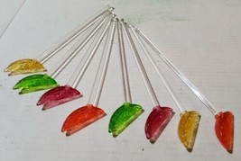 8 Lime Orange Slices Tropical Cocktail Drink Stirrers Mixers Beach Barwa... - £10.80 GBP