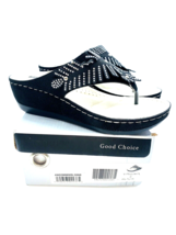 GC Shoes Virginia Wedge Slide Sandals- Black, US 6 - £17.03 GBP