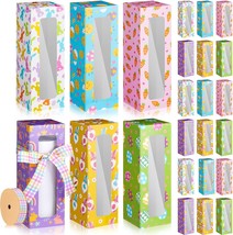 24 Pcs Easter Gift Boxes with Ribbon for Sublimation Tumbler Bunny Eggs Treat Bo - £23.94 GBP
