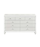 Modern Metallic White 9-Drawer Dresser with Faux Crystal Knobs - €1.148,51 EUR