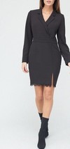 Michelle Keegan Schwarzer Spitzenrand Taillierter Blazer Kleid (exp92) - $33.83