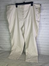 CALVIN KLEIN Gingham Beige White Stretch Ankle Pants Womens Plus Size 24W - £19.50 GBP