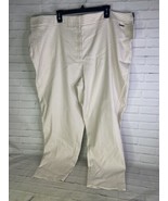 CALVIN KLEIN Gingham Beige White Stretch Ankle Pants Womens Plus Size 24W - £19.32 GBP