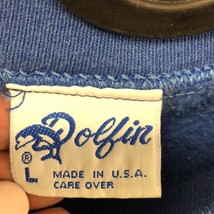 Vintage DOLFIN made in USA blue sweatshirt mens size L large - £44.22 GBP