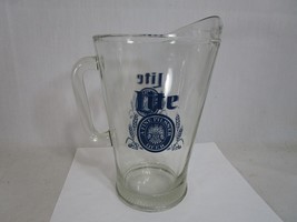 Vintage Miller Lite Fine Pilsner Beer large glass pouring pitcher 9&quot; tall - $29.69