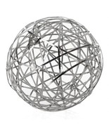 Abstract Sphere Sculpture Silver Tone Metal Wire Ball Orb Statue Modern - $86.75 CAD