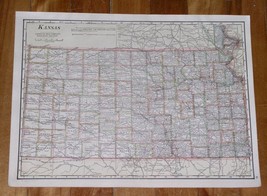 1917 Original Antique Map Of Kansas / Kentucky On Reverse Side - £13.61 GBP