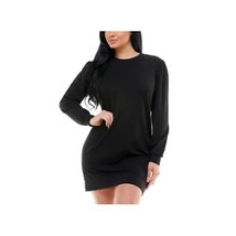 Kingston Grey Juniors&#39; Crew Neck Long Puff-Sleeve Casual Dress (Black, XS) - $14.56