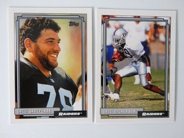 1992 Topps High Number Series Los Angeles Raiders Team Set of 2 Football Cards - £0.74 GBP