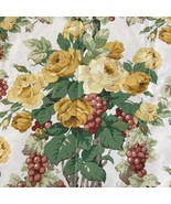 Rose Topiary Fabric Material Schumacher Grapes Yellow Flower 54 X 104 - £39.98 GBP