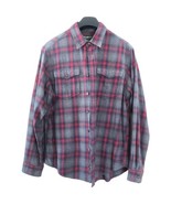 Eddie Bauer Gray &amp; Red Plaid Heavy weight shirt Size Large Men&#39;s - £21.34 GBP