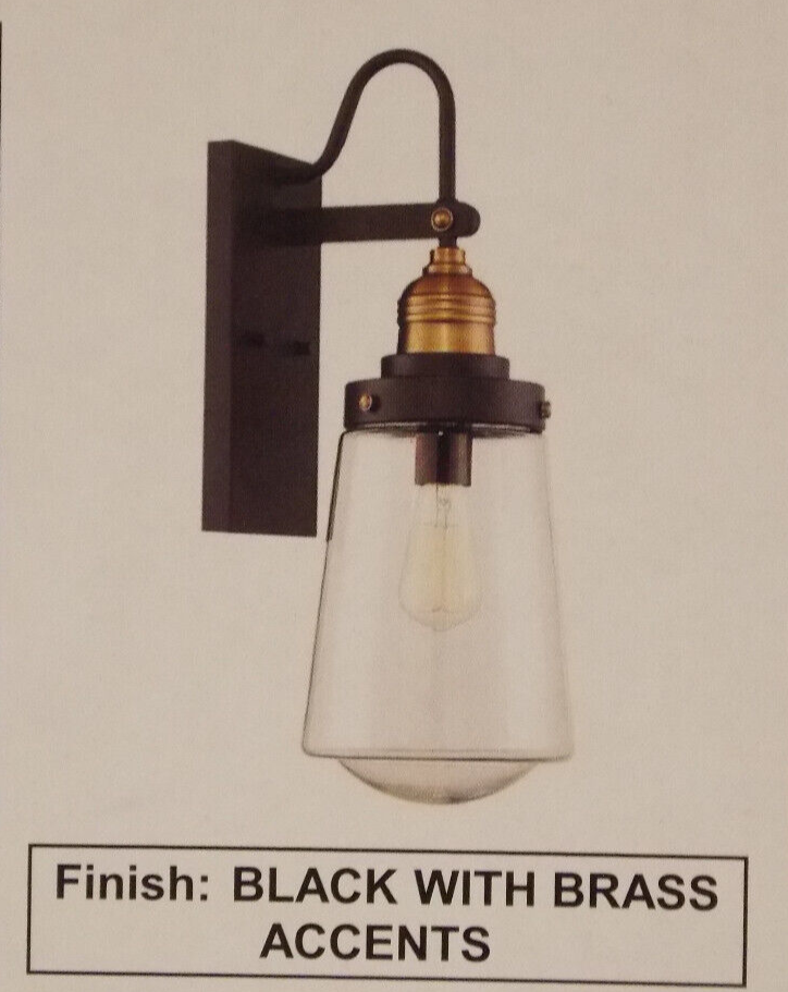 Primary image for Savoy House 5-2066-51 Macauley 1 Light Outdoor Wall Lantern , Black with Brass