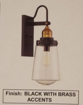 Savoy House 5-2066-51 Macauley 1 Light Outdoor Wall Lantern , Black with Brass - £99.68 GBP