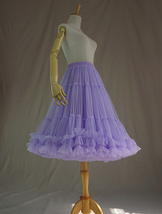Burgundy Midi Tulle Skirt Outfit Women Custom Plus Size Full Fluffy Tulle Skirt image 11