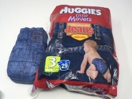 Huggies Little Movers Jeans Limited Edition Diapers Size 3  21 ct New RARE - £23.91 GBP