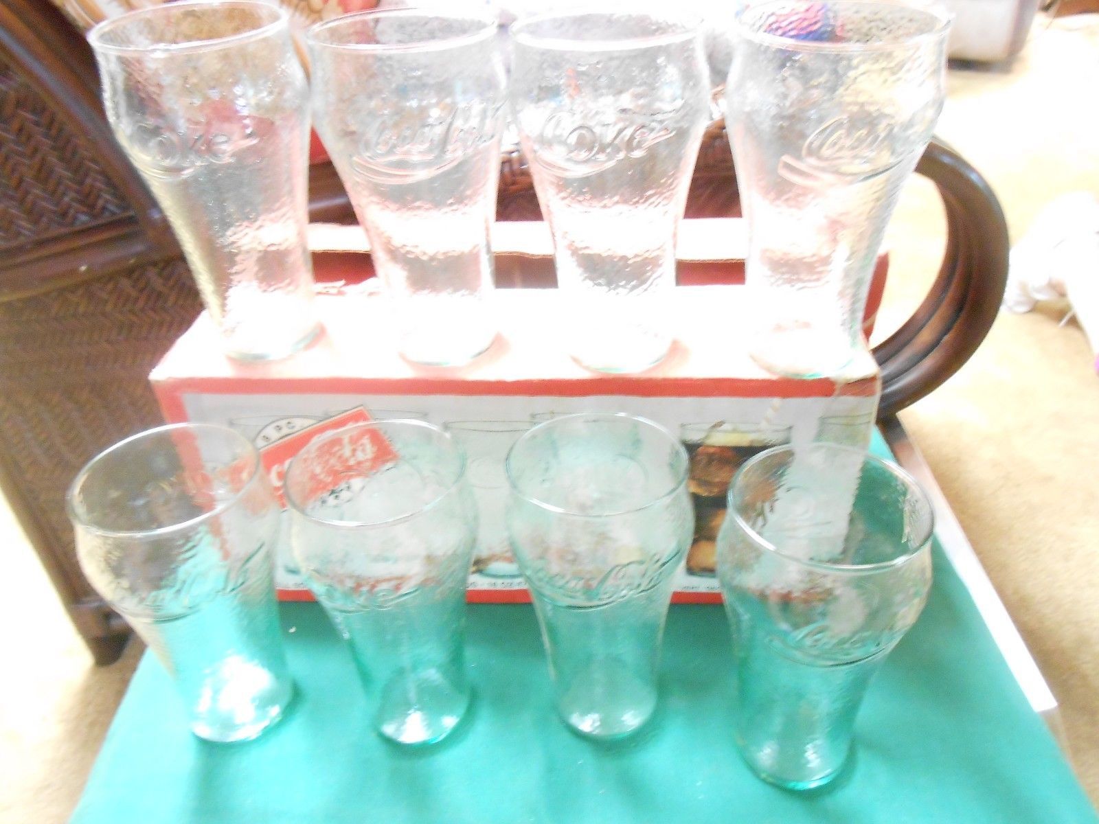 Primary image for NEW- Set of 8 COCA COLA Drinking Glasses..............SALE