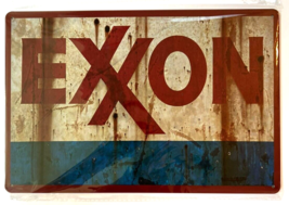 Exxon Oil Vintage Novelty Metal Sign 12&quot; x 8&quot; Wall Art - £6.84 GBP