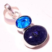Sodalite Faceted London Blue Topaz Handmade Pendant Jewelry 1.90" SA 3203 - £5.98 GBP