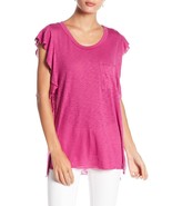 FREE PEOPLE Womens Tee So Easy Short Sleeve Punchy Fuschia Pink Size XS ... - £37.41 GBP