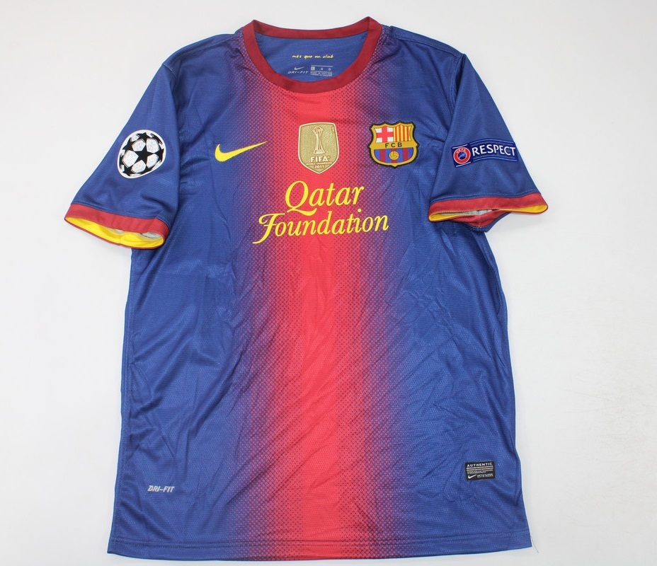 Fc barcelona 2012 2013 jersey shirt home short sleeve playera UCL style