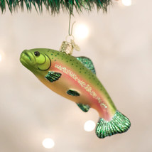 Old World Christmas Rainbow Trout Fish Glass Christmas Ornament 12096 - £13.33 GBP