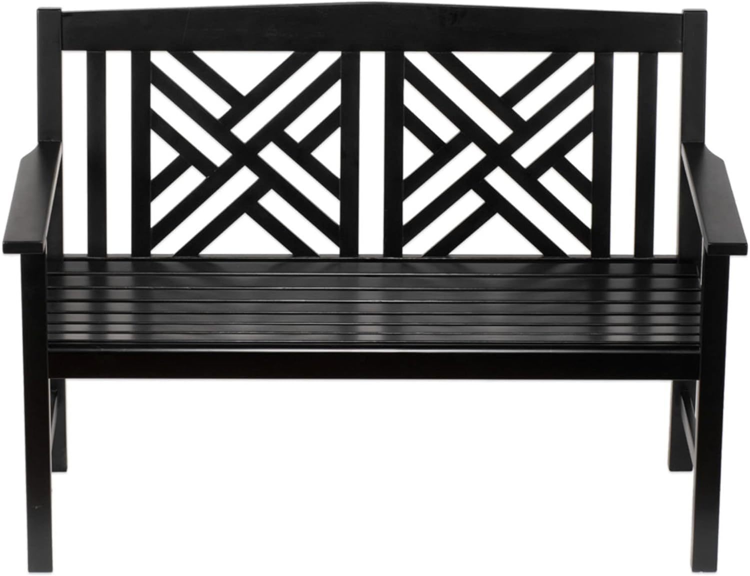 Fretwork Garden Von Achla Designs, 4Ft Black Bench, 48-In L. - $289.96