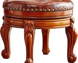 Small Round Leather Foot Stool Mid Century Foot Rest Cushion For Living ... - $167.98