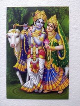 India Lord Krishna Krsna Radha Religious Original Post Card Postcard Hindu - $5.80