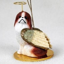 Small Angel Japanese Chin Red Dog Breed Angel Christmas Holiday Ornament - £12.01 GBP