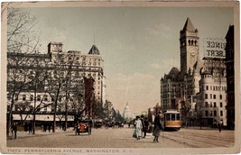 Pennsylvania Avenue, Washington, D. C., vintage post card 1917 - £10.18 GBP