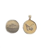 14K yellow gold butterfly pendant medal - $387.00