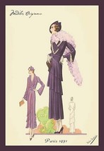 Modern Violet Dress with Boa by Atelier Bachroitz - Art Print - £17.29 GBP+