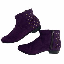 Valley Lane Women 10 Purple Zip Boots Detail Rivets Silver 160506-58 Zip... - $22.03