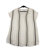 Amuse Society Womens S Shirt Striped White Black Gold Pullover Top Tunic... - $10.85