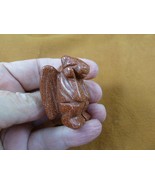 Y-GAR-567 little orange Goldstone statue GARGOYLE gemstone figurine Gothic - £14.68 GBP