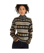 Fair Isle Brown Floral Handknit 70&#39;s Sweater Size M - $74.70 CAD