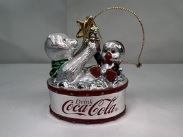 Coca-Cola Rare Trim A Tree Polar Bear Family And Penguin Ornament Vintage - £8.02 GBP