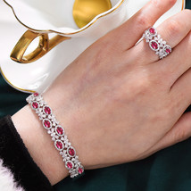 GODKI Trendy Saudi Arabia Bangle Ring Set Jewelry Sets For Women Wedding Engagem - £45.52 GBP