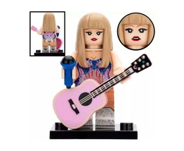  Taylor Swift Eras Tour Singer Pink Guitar Minifigure Toys - $7.14