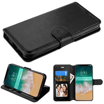 Leather Flip Wallet Protective Phone Case For iPhone 13 Mini 5.4&quot; BLACK - £6.12 GBP