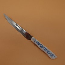 Vintage Household Japan Utility Knife 5&quot; Blade Surgical Steel Blue Flower MCM - £10.36 GBP
