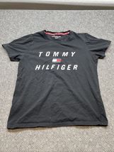 Tommy Hilfiger Black Logo Crew Neck T-shirt Woman's Size Mediium KG JD - $9.89