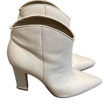 Marc Fisher White Leather Masina Ankle Bootie Womens Size 7.5M Pointed T... - £31.85 GBP