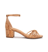 Zapato vegano de tacón y tirante ajustable de hebilla en corcho orgánico... - $102.50