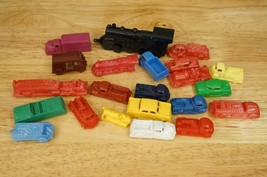 Vintage Lot Miniature Plastic Train &amp; Cars Cake Toppers Cereal Premiums BANNER - £27.19 GBP