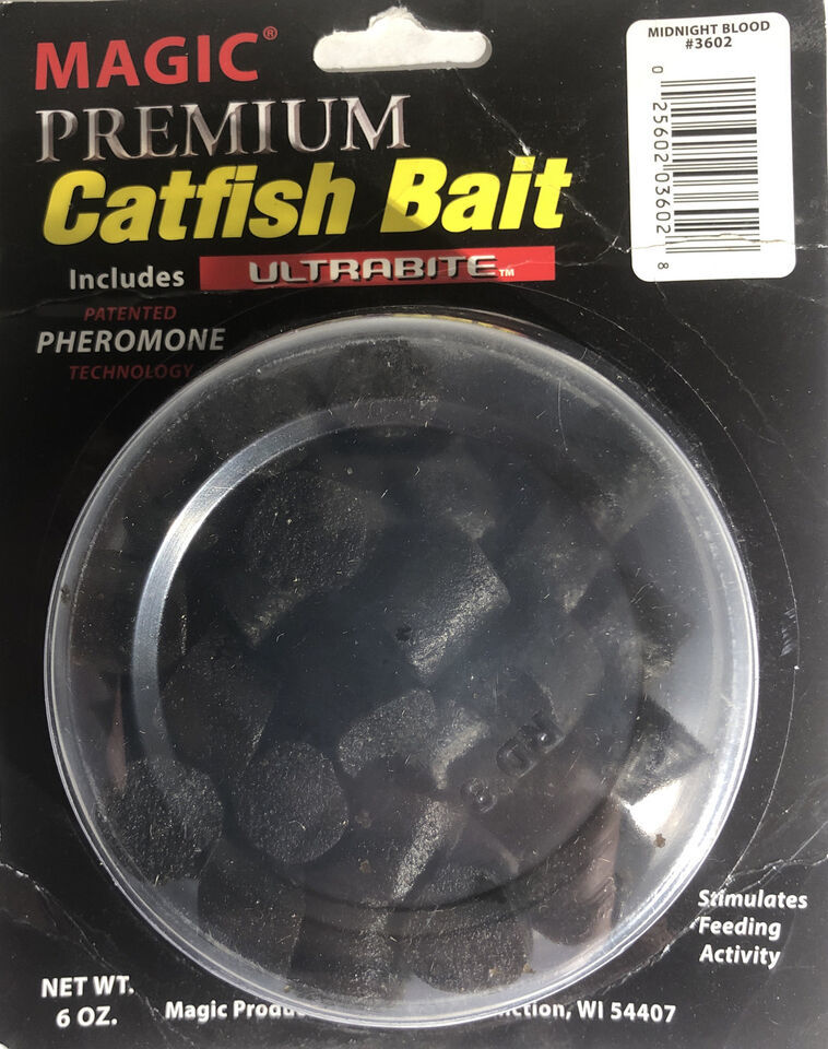 magic premium catfish bait midnight blood #3602-ketch lots of fish-NEW-S... - $7.80