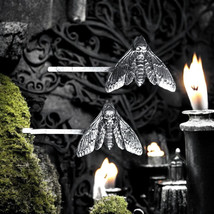 &quot;Gothic Death&#39;s-Head Moth Hairpins – Dark Aesthetic Hair Accessories&quot; - $20.99